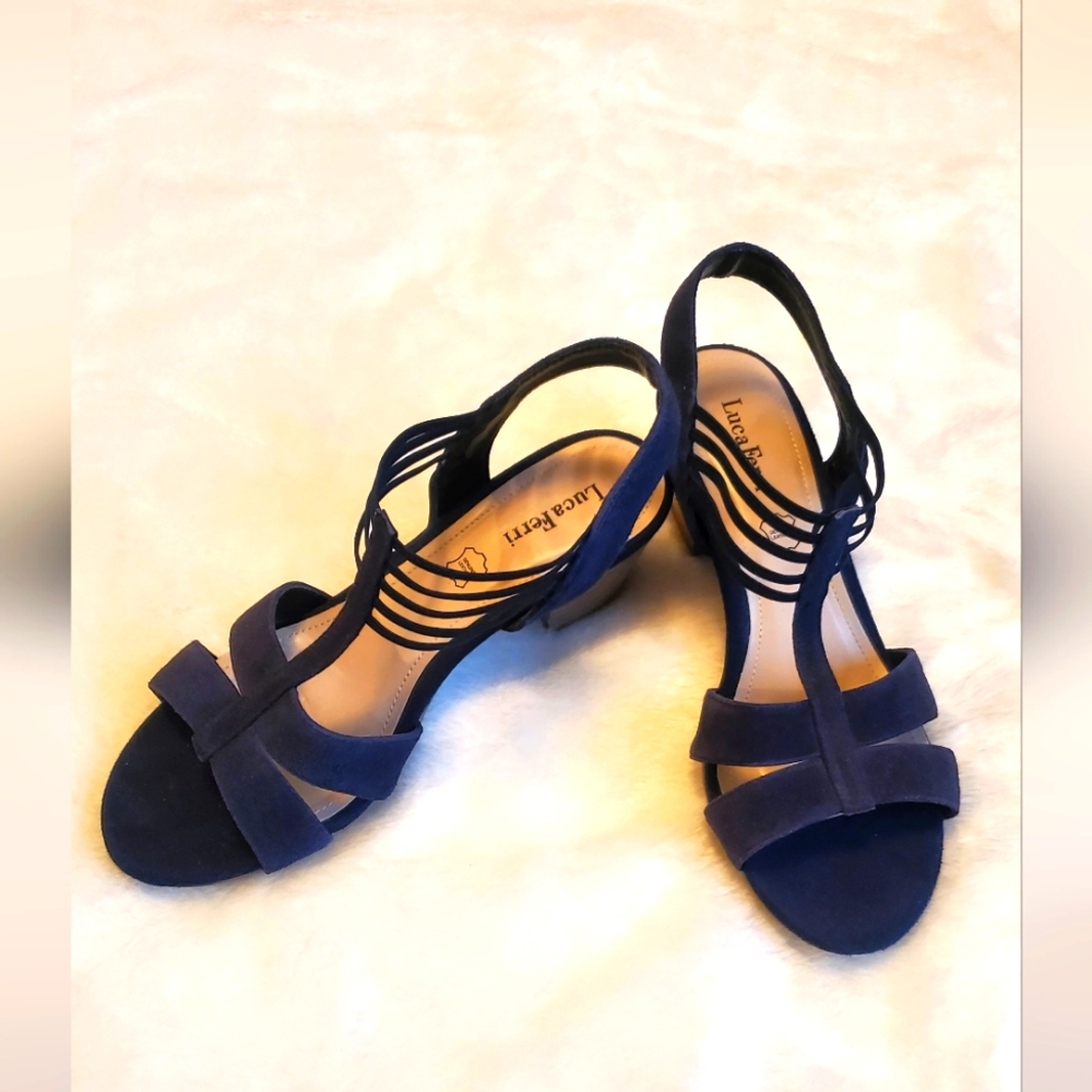 Navy Sandals Luca Ferri